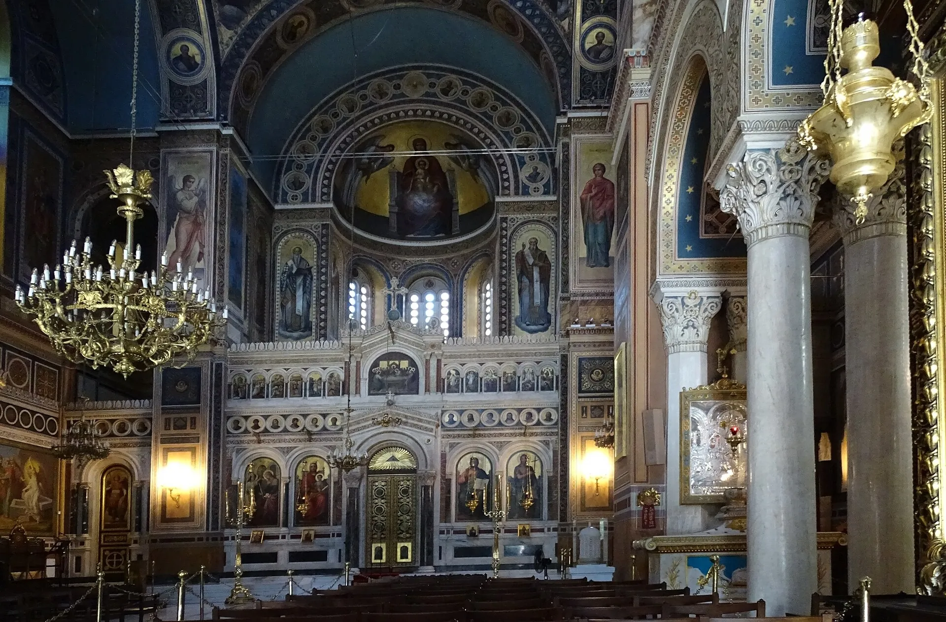 Interior of Metropolitan Cathedral of Athens, Athens (nave and iconostasis)